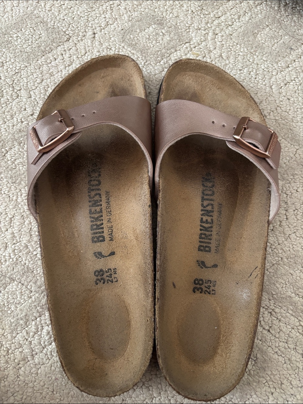 Birkenstock Single-Strap Sandals in Taupe Brown